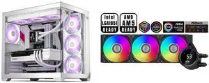 PCCOOLER CPS C3 T700 PC Case, Dual-Chamber Mid-Tower ATX, High-Airflow, Tempered Glass Panels, White (Fans Not Included) PCCOOLER CPS DA360 Pro ARGB AIO CPU Cooler, 360mm Radiator, 300W TDP, Rotatable Display, ARGB, for Intel & AMD, Black PCCOOLER CPS C3 T700 PC Case, Dual-Chamber Mid-Tower ATX, High-Airflow, Tempered Glass Panels, White (Fans Not Included) PCCOOLER CPS DA360 Pro ARGB AIO CPU Cooler, 360mm Radiator, 300W TDP, Rotatable Display, ARGB, for Intel & AMD, Black
