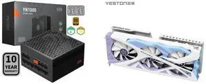 PCCOOLER CPS YN1000 1000W Fully Modular PSU, 80 PLUS Gold, ATX 3.1 & PCIe 5.1, 105°C Japanese Capacitors, ECO Mode, 135mm FDB Fan, 10-Year Warranty. Yeston Sakura Nvidia GeForce RTX 5070, GDDR7 12G 192bit, PCIe 5.0 Gaming GPU. PCCOOLER CPS YN1000 1000W Fully Modular PSU, 80 PLUS Gold, ATX 3.1 & PCIe 5.1, 105°C Japanese Capacitors, ECO Mode, 135mm FDB Fan, 10-Year Warranty. Yeston Sakura Nvidia GeForce RTX 5070, GDDR7 12G 192bit, PCIe 5.0 Gaming GPU.
