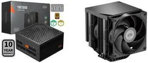 PCCOOLER CPS YN1000 1000W 80 PLUS Gold Modular PSU, ATX 3.1, PCIe 5.1, 105°C Japanese Capacitors, ECO Mode, 135mm FDB Fan, 10-Year Warranty. CPS RT720 TC CPU Cooler, 7 Heat Pipes, 270W TDP, Intel & AMD Compatible, Black PCCOOLER CPS YN1000 1000W 80 PLUS Gold Modular PSU, ATX 3.1, PCIe 5.1, 105°C Japanese Capacitors, ECO Mode, 135mm FDB Fan, 10-Year Warranty. CPS RT720 TC CPU Cooler, 7 Heat Pipes, 270W TDP, Intel & AMD Compatible, Black