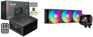 PCCOOLER CPS YN1000 1000W 80 PLUS Gold Modular PSU, ATX 3.1 & PCIe 5.1, 105°C Japanese Capacitors, ECO Mode, 135mm FDB Fan, 10-Year Warranty. GT360M ARGB AIO CPU Cooler, 300W TDP, 2.8" IPS Display, for Intel & AMD, Black PCCOOLER CPS YN1000 1000W 80 PLUS Gold Modular PSU, ATX 3.1 & PCIe 5.1, 105°C Japanese Capacitors, ECO Mode, 135mm FDB Fan, 10-Year Warranty. GT360M ARGB AIO CPU Cooler, 300W TDP, 2.8" IPS Display, for Intel & AMD, Black