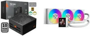 PCCOOLER CPS YN1000 1000W 80 PLUS Gold Modular PSU, ATX 3.1, PCIe 5.1, 105°C Japanese Capacitors, ECO Mode, 135mm FDB Fan, 10-Year Warranty. CPS DC360 Pro ARGB AIO Cooler, 360mm Radiator, 310W TDP, 2.4" IPS Display, Intel & AMD Compatible, PCCOOLER CPS YN1000 1000W 80 PLUS Gold Modular PSU, ATX 3.1, PCIe 5.1, 105°C Japanese Capacitors, ECO Mode, 135mm FDB Fan, 10-Year Warranty. CPS DC360 Pro ARGB AIO Cooler, 360mm Radiator, 310W TDP, 2.4" IPS Display, Intel & AMD Compatible,