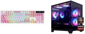 EPOMAKER TH108 PRO Mechanical Keyboard: Screen & Knob, Wireless, 10000mAh, Hot Swap, RGB (Pink, Creamy Jade). YLZKIX Gaming PC: AMD Ryzen 5 5600, RX 5700XT 8GB, 1TB SSD, 16GB DDR4, 650W PSU, USB WIFI6, Bluetooth, Windows 11 Home. EPOMAKER TH108 PRO Mechanical Keyboard: Screen & Knob, Wireless, 10000mAh, Hot Swap, RGB (Pink, Creamy Jade). YLZKIX Gaming PC: AMD Ryzen 5 5600, RX 5700XT 8GB, 1TB SSD, 16GB DDR4, 650W PSU, USB WIFI6, Bluetooth, Windows 11 Home.