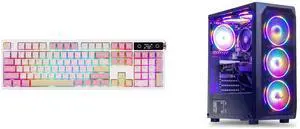 EPOMAKER TH108 PRO Mechanical Keyboard, Wireless, 10000mAh, Hot Swap, RGB (Pink, Creamy Jade) MXZ Gaming PC AMD Ryzen 5 3600, RTX 4060, 16GB DDR4, 500GB NVME, 5 RGB Fans, Windows 11 Pro, Ready to Use EPOMAKER TH108 PRO Mechanical Keyboard, Wireless, 10000mAh, Hot Swap, RGB (Pink, Creamy Jade) MXZ Gaming PC AMD Ryzen 5 3600, RTX 4060, 16GB DDR4, 500GB NVME, 5 RGB Fans, Windows 11 Pro, Ready to Use