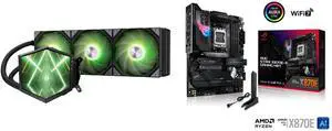 TRYX Stage 360 ARGB 360mm AIO Cooler, Dual 4.0'' Screen, 720x720, Asetek 7th Gen V2, ROTA SL ARGB Fans, Intel LGA 1851/1700, AMD AM5/AM4. ASUS ROG STRIX X870E-E GAMING WIFI, AMD AM5, 18+2+2 power, DDR5, WiFi 7, 5x M.2, PCIe 5.0, USB4 TRYX Stage 360 ARGB 360mm AIO Cooler, Dual 4.0'' Screen, 720x720, Asetek 7th Gen V2, ROTA SL ARGB Fans, Intel LGA 1851/1700, AMD AM5/AM4. ASUS ROG STRIX X870E-E GAMING WIFI, AMD AM5, 18+2+2 power, DDR5, WiFi 7, 5x M.2, PCIe 5.0, USB4