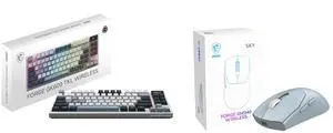 MSI Forge GK600 TKL Wireless Gaming Keyboard - Mechanical Linear Switches, PBT Keycaps, RGB, USB 2.0, Bluetooth, 2.4 GHz - White; MSI Forge GM340 Wireless Gaming Mouse - PixArt PAW3311 12K DPI, Tri-Mode, 57g Ultra-Light, 1000Hz MSI Forge GK600 TKL Wireless Gaming Keyboard - Mechanical Linear Switches, PBT Keycaps, RGB, USB 2.0, Bluetooth, 2.4 GHz - White; MSI Forge GM340 Wireless Gaming Mouse - PixArt PAW3311 12K DPI, Tri-Mode, 57g Ultra-Light, 1000Hz