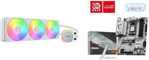 GAMDIAS Aura GLV2 360mm AIO Liquid CPU Cooler, Rotatable 10-Pole Pump, 3x120mm Hidden Cable Fans, Low-Noise PWM & ARGB Sync, Intel LGA 1851/1700; AMD AM5/AM4 MSI B850 GAMING PLUS WIFI6E Motherboard, ATX, AMD Ryzen 9000/8000/7000, DDR5, PCIe GAMDIAS Aura GLV2 360mm AIO Liquid CPU Cooler, Rotatable 10-Pole Pump, 3x120mm Hidden Cable Fans, Low-Noise PWM & ARGB Sync, Intel LGA 1851/1700; AMD AM5/AM4 MSI B850 GAMING PLUS WIFI6E Motherboard, ATX, AMD Ryzen 9000/8000/7000, DDR5, PCIe