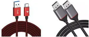 Idealforce 2-Pack 3.3ft USB 3.0 to USB-C Cable, supports fast charging and high-speed data sync (up to 5Gbps). Compatible with Samsung Galaxy, Google Pixel, MacBook, iPad Pro and Idealforce 6.6ft DisplayPort to DisplayPort Cable DP Male to Male, supports 4K/8K @60Hz, HDR, and features secure latches. Compatible with gaming PCs, monitors, graphics cards (NVIDIA, AMD), Dell, HP Idealforce 2-Pack 3.3ft USB 3.0 to USB-C Cable, supports fast charging and high-speed data sync (up to 5Gbps). Compatible with Samsung Galaxy, Google Pixel, MacBook, iPad Pro and Idealforce 6.6ft DisplayPort to DisplayPort Cable DP Male to Male, supports 4K/8K @60Hz, HDR, and features secure latches. Compatible with gaming PCs, monitors, graphics cards (NVIDIA, AMD), Dell, HP