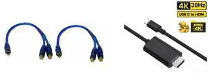 Idealforce 2-Pack 12-Inch RCA Y Splitter Cable, 1 Male to 2 Female Audio Adapter Connector. Perfect for connecting subwoofers, amplifiers, home theater systems, TVs, DVD players, gaming consoles, mixe and Idealforce USB Type C to HDMI Cable 1080P HD TV Adapter Android LG Samsung Motorola Phone,USB C to HDMI cable, Type C HDMI adapter, USB-C video cable, 1080P HD cable, 4K HDMI cable Idealforce 2-Pack 12-Inch RCA Y Splitter Cable, 1 Male to 2 Female Audio Adapter Connector. Perfect for connecting subwoofers, amplifiers, home theater systems, TVs, DVD players, gaming consoles, mixe and Idealforce USB Type C to HDMI Cable 1080P HD TV Adapter Android LG Samsung Motorola Phone,USB C to HDMI cable, Type C HDMI adapter, USB-C video cable, 1080P HD cable, 4K HDMI cable