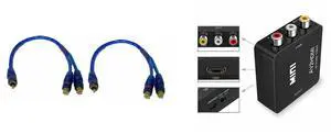 Idealforce 2-Pack 12-Inch RCA Y Splitter Cable, 1 Male to 2 Female Audio Adapter Connector. Perfect for connecting subwoofers, amplifiers, home theater systems, TVs, DVD players, gaming consoles, mixe and Idealforce RCA Composite AV to HDMI Converter Upscaler | 1080P HD Video Adapter for Old Game Consoles & DVD Players | Plug & Play Converter Box for Nintendo Wii NES SNES N64 GameCube, Sega Genesis, PS Idealforce 2-Pack 12-Inch RCA Y Splitter Cable, 1 Male to 2 Female Audio Adapter Connector. Perfect for connecting subwoofers, amplifiers, home theater systems, TVs, DVD players, gaming consoles, mixe and Idealforce RCA Composite AV to HDMI Converter Upscaler | 1080P HD Video Adapter for Old Game Consoles & DVD Players | Plug & Play Converter Box for Nintendo Wii NES SNES N64 GameCube, Sega Genesis, PS