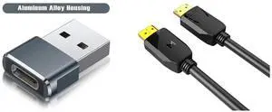 Idealforce 6-Pack USB-C Female to USB-A Male Adapter, USB 3.1 Type C Port to USB 3.0 Converter. Connect new phones, tablets, or laptops to drives, keyboards and Idealforce Displayport to Display Port Cable DP Male to Male Cord 4K HD w/Latches 10ft zero lag cable, lossless display,gold plated connectors Idealforce 6-Pack USB-C Female to USB-A Male Adapter, USB 3.1 Type C Port to USB 3.0 Converter. Connect new phones, tablets, or laptops to drives, keyboards and Idealforce Displayport to Display Port Cable DP Male to Male Cord 4K HD w/Latches 10ft zero lag cable, lossless display,gold plated connectors