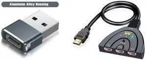 Idealforce 6-Pack USB-C Female to USB-A Male Adapter, USB 3.1 Type C Port to USB 3.0 Converter. Connect new phones, tablets, or laptops to drives, keyboards and Idealforce 3 Port HDMI Switch Box 3x1 | 3 in 1 Out HDMI Switcher Selector for PS5, Xbox Series X/S, Nintendo Switch, Fire TV, Roku, Blu-ray Player, PC, Laptop, Monitor, HDTV | 1080P Full HD Auto-Switc Idealforce 6-Pack USB-C Female to USB-A Male Adapter, USB 3.1 Type C Port to USB 3.0 Converter. Connect new phones, tablets, or laptops to drives, keyboards and Idealforce 3 Port HDMI Switch Box 3x1 | 3 in 1 Out HDMI Switcher Selector for PS5, Xbox Series X/S, Nintendo Switch, Fire TV, Roku, Blu-ray Player, PC, Laptop, Monitor, HDTV | 1080P Full HD Auto-Switc