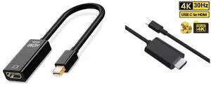 Idealforce Mini DisplayPort (Thunderbolt compatible) to HDMI Adapter, supports 4K UHD video and audio output. Perfect for MacBook Pro/Air, iMac, Dell, HP, Lenovo laptops to HDTV or monitor and Idealforce USB Type C to HDMI Cable 1080P HD TV Adapter Android LG Samsung Motorola Phone,USB C to HDMI cable, Type C HDMI adapter, USB-C video cable, 1080P HD cable, 4K HDMI cable Idealforce Mini DisplayPort (Thunderbolt compatible) to HDMI Adapter, supports 4K UHD video and audio output. Perfect for MacBook Pro/Air, iMac, Dell, HP, Lenovo laptops to HDTV or monitor and Idealforce USB Type C to HDMI Cable 1080P HD TV Adapter Android LG Samsung Motorola Phone,USB C to HDMI cable, Type C HDMI adapter, USB-C video cable, 1080P HD cable, 4K HDMI cable