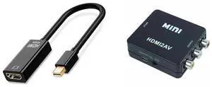Idealforce Mini DisplayPort (Thunderbolt compatible) to HDMI Adapter, supports 4K UHD video and audio output. Perfect for MacBook Pro/Air, iMac, Dell, HP, Lenovo laptops to HDTV or monitor and Idealforce HDMI to RCA Converter Adapter, 1080P Downscaling with 3RCA AV Output for Xbox, PC, DVD, to Older TV/Monitor. Popular keywords: HDMI to AV converter, RCA adapter Idealforce Mini DisplayPort (Thunderbolt compatible) to HDMI Adapter, supports 4K UHD video and audio output. Perfect for MacBook Pro/Air, iMac, Dell, HP, Lenovo laptops to HDTV or monitor and Idealforce HDMI to RCA Converter Adapter, 1080P Downscaling with 3RCA AV Output for Xbox, PC, DVD, to Older TV/Monitor. Popular keywords: HDMI to AV converter, RCA adapter