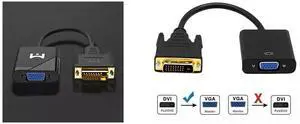 Idealforce NEW 1080p Active Cable Adapter Converter DVI-D 24+1 Pin Male to VGA 15Pin Female and Idealforce DVI-D 24+1 Pin Male to VGA Female Adapter | Active Digital to Analog Video Converter Cable | Short 125mm/5 Inch Design for PC, Graphics Card, Monitor, Projector | 1080P Full HD Idealforce NEW 1080p Active Cable Adapter Converter DVI-D 24+1 Pin Male to VGA 15Pin Female and Idealforce DVI-D 24+1 Pin Male to VGA Female Adapter | Active Digital to Analog Video Converter Cable | Short 125mm/5 Inch Design for PC, Graphics Card, Monitor, Projector | 1080P Full HD