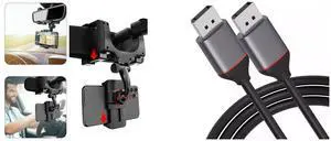 Idealforce Universal 360° Rotation Car Rearview Mirror Phone Mount | Adjustable Gooseneck Dashboard & Windshield Alternative Holder for iPhone, Samsung, GPS, Smartphones up to 3.5 Inches Wide and Idealforce 6.6ft DisplayPort to DisplayPort Cable DP Male to Male, supports 4K/8K @60Hz, HDR, and features secure latches. Compatible with gaming PCs, monitors, graphics cards (NVIDIA, AMD), Dell, HP Idealforce Universal 360° Rotation Car Rearview Mirror Phone Mount | Adjustable Gooseneck Dashboard & Windshield Alternative Holder for iPhone, Samsung, GPS, Smartphones up to 3.5 Inches Wide and Idealforce 6.6ft DisplayPort to DisplayPort Cable DP Male to Male, supports 4K/8K @60Hz, HDR, and features secure latches. Compatible with gaming PCs, monitors, graphics cards (NVIDIA, AMD), Dell, HP