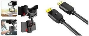 Idealforce Universal 360° Rotation Car Rearview Mirror Phone Mount | Adjustable Gooseneck Dashboard & Windshield Alternative Holder for iPhone, Samsung, GPS, Smartphones up to 3.5 Inches Wide and Idealforce Displayport to Display Port Cable DP Male to Male Cord 4K HD w/Latches 10ft zero lag cable, lossless display,gold plated connectors Idealforce Universal 360° Rotation Car Rearview Mirror Phone Mount | Adjustable Gooseneck Dashboard & Windshield Alternative Holder for iPhone, Samsung, GPS, Smartphones up to 3.5 Inches Wide and Idealforce Displayport to Display Port Cable DP Male to Male Cord 4K HD w/Latches 10ft zero lag cable, lossless display,gold plated connectors