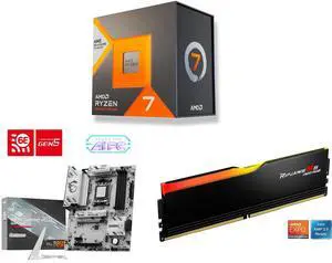 AMD Ryzen 7 7700X3D 8-Core 4.0 GHz AM5 120W Processor, MSI B850 GAMING PLUS WIFI6E ATX Motherboard, Supports Ryzen 9000/8000/7000, DDR5 8200+ MT/s, PCIe 4.0, M.2 Gen5, Wi-Fi 6E, 2.5G LAN, G.SKILL Ripjaws M5 Neo RGB 16GB DDR5 6000 RAM AMD Ryzen 7 7700X3D 8-Core 4.0 GHz AM5 120W Processor, MSI B850 GAMING PLUS WIFI6E ATX Motherboard, Supports Ryzen 9000/8000/7000, DDR5 8200+ MT/s, PCIe 4.0, M.2 Gen5, Wi-Fi 6E, 2.5G LAN, G.SKILL Ripjaws M5 Neo RGB 16GB DDR5 6000 RAM