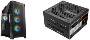 COUGAR DuoFace Pro RGB Black ATX Mid Tower Gaming Case, 390mm GPU supported, built-in Front 120mm ARGB Fan x3 & Rear 120mm ARGB Fan x1, with Mesh & Tempered Glass Front Panels and COUGAR GEX 1000 Power Supply, 80Plus Gold Certificate, 140mm length, Fully Modular, 10-year-warranty COUGAR DuoFace Pro RGB Black ATX Mid Tower Gaming Case, 390mm GPU supported, built-in Front 120mm ARGB Fan x3 & Rear 120mm ARGB Fan x1, with Mesh & Tempered Glass Front Panels and COUGAR GEX 1000 Power Supply, 80Plus Gold Certificate, 140mm length, Fully Modular, 10-year-warranty