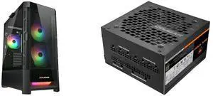 Cougar Duoface RGB Black Mid Tower Computer Cases with Glass and Mesh Front Panels included and COUGAR GEX 1000 Power Supply, 80Plus Gold Certificate, 140mm length, Fully Modular, 10-year-warranty Cougar Duoface RGB Black Mid Tower Computer Cases with Glass and Mesh Front Panels included and COUGAR GEX 1000 Power Supply, 80Plus Gold Certificate, 140mm length, Fully Modular, 10-year-warranty