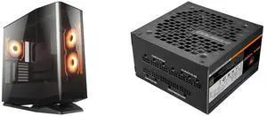 COUGAR FV270 RGB Mid Tower E-ATX Case, Tempered Curved Glass, Reverse Connector Motherboard supported, 420mm GPU Supported, ARGB PWM Fans *4 Pre-installed, (RGB/Black) and COUGAR GEX 1000 Power Supply, 80Plus Gold Certificate, 140mm length, Fully Modular, 10-year-warranty COUGAR FV270 RGB Mid Tower E-ATX Case, Tempered Curved Glass, Reverse Connector Motherboard supported, 420mm GPU Supported, ARGB PWM Fans *4 Pre-installed, (RGB/Black) and COUGAR GEX 1000 Power Supply, 80Plus Gold Certificate, 140mm length, Fully Modular, 10-year-warranty