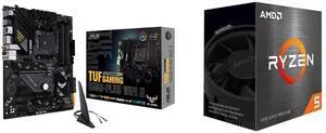 ASUS TUF GAMING B550-PLUS WIFI II AM4 ATX AMD Motherboard AMD Ryzen 5 5500 - Ryzen 5 5000 Series Cezanne (Zen 3) 6-Core 3.6 GHz Socket AM4 65W No Integrated Graphics Desktop CPU Processor - 100-100000457BOX ASUS TUF GAMING B550-PLUS WIFI II AM4 ATX AMD Motherboard AMD Ryzen 5 5500 - Ryzen 5 5000 Series Cezanne (Zen 3) 6-Core 3.6 GHz Socket AM4 65W No Integrated Graphics Desktop CPU Processor - 100-100000457BOX