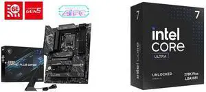 Z890 GAMING PLUS WIFI6E Motherboard, ATX, Intel Core Ultra Processors, LGA 1851, DDR5 (Up to 9200+MT/s OC), PCIe 5.0 x16, M.2 Gen5, Intel Killer 5G LAN, Wi-Fi; Intel Core Ultra 7 270K Processor, 24 cores, up to 5.5 GHz BX80768270K Z890 GAMING PLUS WIFI6E Motherboard, ATX, Intel Core Ultra Processors, LGA 1851, DDR5 (Up to 9200+MT/s OC), PCIe 5.0 x16, M.2 Gen5, Intel Killer 5G LAN, Wi-Fi; Intel Core Ultra 7 270K Processor, 24 cores, up to 5.5 GHz BX80768270K