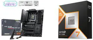 MSI MAG X870E TOMAHAWK MAX WIFI AM5 Motherboard AMD Ryzen 7 9800X3D - Ryzen 7 9000 Series Zen 5 8-Core 5.2 GHz - Socket AM5 120W - AMD Radeon Graphics Desktop Processor - 100-100001084WOF MSI MAG X870E TOMAHAWK MAX WIFI AM5 Motherboard AMD Ryzen 7 9800X3D - Ryzen 7 9000 Series Zen 5 8-Core 5.2 GHz - Socket AM5 120W - AMD Radeon Graphics Desktop Processor - 100-100001084WOF