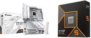 GIGABYTE B850 AORUS ELITE WIFI7 ICE AMD AM5 LGA 1718 Motherboard, ATX, DDR5, 3x M.2, PCIe 5.0, USB-C, WIFI7, 2.5GbE LAN, EZ-Latch, 5-Year Warranty AMD Ryzen 5 9600X 6-Core 3.9 GHz Socket AM5 65W Radeon Graphics GIGABYTE B850 AORUS ELITE WIFI7 ICE AMD AM5 LGA 1718 Motherboard, ATX, DDR5, 3x M.2, PCIe 5.0, USB-C, WIFI7, 2.5GbE LAN, EZ-Latch, 5-Year Warranty AMD Ryzen 5 9600X 6-Core 3.9 GHz Socket AM5 65W Radeon Graphics