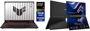 ASUS TUF Gaming A16 16" FHD+ 165Hz Ryzen 7 260 RTX 5060 16GB DDR5 512GB SSD Win 11 Home (FA608UM-NS73) + ASUS ZenScreen Duo 14" FHD 60Hz IPS USB-C Mini-HDMI Auto-rotate Portable Monitor MB14FCD ASUS TUF Gaming A16 16" FHD+ 165Hz Ryzen 7 260 RTX 5060 16GB DDR5 512GB SSD Win 11 Home (FA608UM-NS73) + ASUS ZenScreen Duo 14" FHD 60Hz IPS USB-C Mini-HDMI Auto-rotate Portable Monitor MB14FCD