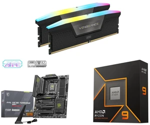 CORSAIR Vengeance RGB 32GB DDR5 6400 RAM, MSI MAG X870E TOMAHAWK WIFI ATX Motherboard, AMD Ryzen 9 9900X 12-Core 4.4 GHz CPU, AM5, PCIe 5.0, M.2 Gen5, Wi-Fi 7, 5G LAN, Radeon Graphics CORSAIR Vengeance RGB 32GB DDR5 6400 RAM, MSI MAG X870E TOMAHAWK WIFI ATX Motherboard, AMD Ryzen 9 9900X 12-Core 4.4 GHz CPU, AM5, PCIe 5.0, M.2 Gen5, Wi-Fi 7, 5G LAN, Radeon Graphics