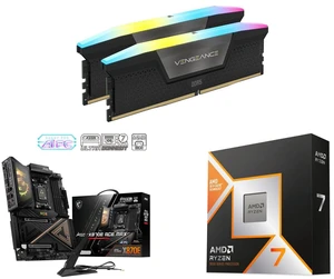 CORSAIR Vengeance RGB 32GB DDR5 6400 RAM, MSI MEG X870E ACE MAX Motherboard, ATX, AMD Ryzen 9000/8000/7000, AM5, DDR5, M.2, PCIe 5.0, USB4, Wi-Fi 7, 10G LAN, AMD Ryzen 7 9800X3D 8-Core 5.2 GHz, Radeon Graphics CORSAIR Vengeance RGB 32GB DDR5 6400 RAM, MSI MEG X870E ACE MAX Motherboard, ATX, AMD Ryzen 9000/8000/7000, AM5, DDR5, M.2, PCIe 5.0, USB4, Wi-Fi 7, 10G LAN, AMD Ryzen 7 9800X3D 8-Core 5.2 GHz, Radeon Graphics