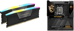 CORSAIR Vengeance RGB 32GB (2x16GB) DDR5 6400 Desktop RAM, Model CMH32GX5M2N6400C36; MSI MEG X870E GODLIKE E-ATX, supports AMD Ryzen 9000/8000/7000, AM5, DDR5, M.2 & PCIe 5.0, USB4, Wi-Fi 7, 10G LAN CORSAIR Vengeance RGB 32GB (2x16GB) DDR5 6400 Desktop RAM, Model CMH32GX5M2N6400C36; MSI MEG X870E GODLIKE E-ATX, supports AMD Ryzen 9000/8000/7000, AM5, DDR5, M.2 & PCIe 5.0, USB4, Wi-Fi 7, 10G LAN