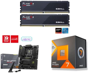 G.SKILL Flare X5 32GB DDR5 6000 RAM, MSI MAG B850 TOMAHAWK MAX WIFI ATX Motherboard, AMD Ryzen 7 7700X3D 8-Core 4.0 GHz Processor, supports Ryzen 9000/8000/7000, AM5, DDR5, PCIe 5.0, M.2 Gen5, Wi-Fi 7, 5G LAN G.SKILL Flare X5 32GB DDR5 6000 RAM, MSI MAG B850 TOMAHAWK MAX WIFI ATX Motherboard, AMD Ryzen 7 7700X3D 8-Core 4.0 GHz Processor, supports Ryzen 9000/8000/7000, AM5, DDR5, PCIe 5.0, M.2 Gen5, Wi-Fi 7, 5G LAN
