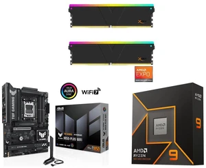 V-COLOR Manta XSky DDR5 32GB (2x16GB) 6400MHz CL32 RGB Memory, AMD EXPO, ASUS TUF GAMING B850-PLUS WIFI AM5 ATX, 14+2+1 80A, DDR5, PCIe 5.0, 3x M.2, Wi-Fi 7, 2.5Gb LAN, USB Type-C, AMD Ryzen 9 9900X 12-Core 4.4GHz, Radeon Graphics V-COLOR Manta XSky DDR5 32GB (2x16GB) 6400MHz CL32 RGB Memory, AMD EXPO, ASUS TUF GAMING B850-PLUS WIFI AM5 ATX, 14+2+1 80A, DDR5, PCIe 5.0, 3x M.2, Wi-Fi 7, 2.5Gb LAN, USB Type-C, AMD Ryzen 9 9900X 12-Core 4.4GHz, Radeon Graphics