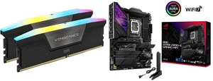 CORSAIR Vengeance RGB 64GB (2x32GB) DDR5 6400 Desktop RAM, ASUS ROG STRIX Z890-E GAMING WIFI Intel® Z890 ATX motherboard, 18+2+1+2 stages, DDR5, WiFi 7, 7x M.2, Thunderbolt™ 4, USB-C®, AI Overclocking, Cooling & Networking CORSAIR Vengeance RGB 64GB (2x32GB) DDR5 6400 Desktop RAM, ASUS ROG STRIX Z890-E GAMING WIFI Intel® Z890 ATX motherboard, 18+2+1+2 stages, DDR5, WiFi 7, 7x M.2, Thunderbolt™ 4, USB-C®, AI Overclocking, Cooling & Networking