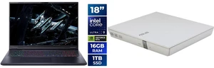 Acer Predator Helios Neo 18" WQXGA 240Hz, Intel Core Ultra 9 275HX, RTX 5070 Ti, 16GB DDR5, 1TB SSD, Win 11 Home (NH.QVLAA.001) + ASUS USB 2.0 White External Slim CD/DVD Re-Writer, Mac OS Compatible SDRW-08D2S-U Acer Predator Helios Neo 18" WQXGA 240Hz, Intel Core Ultra 9 275HX, RTX 5070 Ti, 16GB DDR5, 1TB SSD, Win 11 Home (NH.QVLAA.001) + ASUS USB 2.0 White External Slim CD/DVD Re-Writer, Mac OS Compatible SDRW-08D2S-U