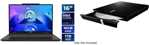 MSI 16" Venture 16 AI 2K 120Hz OLED Laptop, Intel Core Ultra 7 155H, Intel Arc Graphics, 16GB DDR5, 1TB NVMe SSD, Win 11 Home (Venture 16 AI A1MG-030CA) ASUS USB 2.0 Black External Slim CD/DVD Re-writer MacOS Compatible SDRW-08D2S-U MSI 16" Venture 16 AI 2K 120Hz OLED Laptop, Intel Core Ultra 7 155H, Intel Arc Graphics, 16GB DDR5, 1TB NVMe SSD, Win 11 Home (Venture 16 AI A1MG-030CA) ASUS USB 2.0 Black External Slim CD/DVD Re-writer MacOS Compatible SDRW-08D2S-U