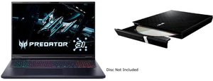 Acer Predator Helios Neo 18" QHD 240Hz, Intel Core Ultra 9 275HX, RTX 5070, 32GB DDR5, 1TB NVMe SSD, Win 11 Home (NH.QVEAA.001) + ASUS USB 2.0 Slim CD/DVD Re-writer, MacOS Compatible SDRW-08D2S-U Acer Predator Helios Neo 18" QHD 240Hz, Intel Core Ultra 9 275HX, RTX 5070, 32GB DDR5, 1TB NVMe SSD, Win 11 Home (NH.QVEAA.001) + ASUS USB 2.0 Slim CD/DVD Re-writer, MacOS Compatible SDRW-08D2S-U