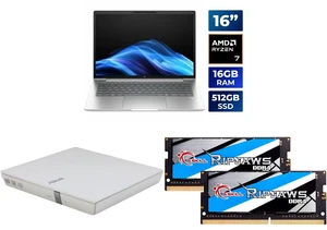 HP ProBook 4 G1a 16" Notebook - AMD Ryzen 7 250 - 16GB - 512GB SSD - Pike Silver - Windows 11 Pro - AMD Radeon 780M - Webcam - Wi-Fi 6 - ASUS USB 2.0 Slim CD/DVD Re-Writer - G.SKILL Ripjaws 32GB DDR4 3200 Laptop Memory HP ProBook 4 G1a 16" Notebook - AMD Ryzen 7 250 - 16GB - 512GB SSD - Pike Silver - Windows 11 Pro - AMD Radeon 780M - Webcam - Wi-Fi 6 - ASUS USB 2.0 Slim CD/DVD Re-Writer - G.SKILL Ripjaws 32GB DDR4 3200 Laptop Memory