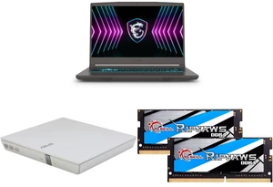 MSI 15.6" FHD 144Hz, Intel Core i7, RTX 4050, 16GB RAM, 1TB SSD, Win 11 Home (9S7-16R831-3248) ASUS USB 2.0 Slim CD/DVD Re-Writer, Mac OS Compatible, G.SKILL Ripjaws 32GB (2x16GB) DDR4 3200 SO-DIMM MSI 15.6" FHD 144Hz, Intel Core i7, RTX 4050, 16GB RAM, 1TB SSD, Win 11 Home (9S7-16R831-3248) ASUS USB 2.0 Slim CD/DVD Re-Writer, Mac OS Compatible, G.SKILL Ripjaws 32GB (2x16GB) DDR4 3200 SO-DIMM