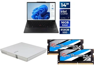 Lenovo ThinkPad T14s Gen 5 14" Intel Core Ultra 7 155U 16GB 512GB SSD Win 11 Pro 21LS0058US ASUS USB 2.0 White External Slim CD/DVD Re-Writer Mac OS SDRW-08D2S-U G.SKILL Ripjaws 32GB (2x16GB) DDR4 3200 Laptop Memory F4-3200C22D-32GRS Lenovo ThinkPad T14s Gen 5 14" Intel Core Ultra 7 155U 16GB 512GB SSD Win 11 Pro 21LS0058US ASUS USB 2.0 White External Slim CD/DVD Re-Writer Mac OS SDRW-08D2S-U G.SKILL Ripjaws 32GB (2x16GB) DDR4 3200 Laptop Memory F4-3200C22D-32GRS