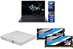 Acer Predator Helios Neo 18 AI - 18" WQXGA 240 Hz - Intel Core Ultra 9 275HX - RTX 5070 Ti - 16GB DDR5 - 1TB SSD - Win 11 Home (NH.QVLAA.001) ASUS USB 2.0 CD/DVD Re-Writer Mac OS SDRW-08D2S-U G.SKILL Ripjaws 32GB DDR4 3200 SO-DIMM Acer Predator Helios Neo 18 AI - 18" WQXGA 240 Hz - Intel Core Ultra 9 275HX - RTX 5070 Ti - 16GB DDR5 - 1TB SSD - Win 11 Home (NH.QVLAA.001) ASUS USB 2.0 CD/DVD Re-Writer Mac OS SDRW-08D2S-U G.SKILL Ripjaws 32GB DDR4 3200 SO-DIMM