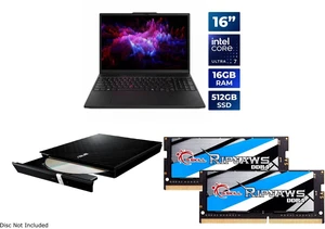 Lenovo ThinkPad P16s Gen 3 16" Intel Core Ultra 7 155H NVIDIA RTX 500 16GB 512GB SSD Win 11 Pro 21KS001MUS ASUS USB 2.0 Slim CD/DVD Re-writer MacOS SDRW-08D2S-U G.SKILL Ripjaws 32GB (2x16GB) DDR4 3200 SO-DIMM F4-3200C22D-32GRS Lenovo ThinkPad P16s Gen 3 16" Intel Core Ultra 7 155H NVIDIA RTX 500 16GB 512GB SSD Win 11 Pro 21KS001MUS ASUS USB 2.0 Slim CD/DVD Re-writer MacOS SDRW-08D2S-U G.SKILL Ripjaws 32GB (2x16GB) DDR4 3200 SO-DIMM F4-3200C22D-32GRS