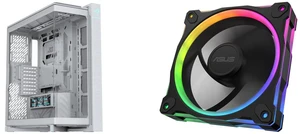 ASUS ROG Cronox White Edition Full Tower PC Case: Curved Tempered-Glass, supports 400mm GPUs, EATX/BTF motherboards, 9.2" LCD. Includes ASUS Prime MR120 ARGB fan: 28mm thick, quiet, PWM, 20 ARGB LEDs, Aura Sync compatible ASUS ROG Cronox White Edition Full Tower PC Case: Curved Tempered-Glass, supports 400mm GPUs, EATX/BTF motherboards, 9.2" LCD. Includes ASUS Prime MR120 ARGB fan: 28mm thick, quiet, PWM, 20 ARGB LEDs, Aura Sync compatible