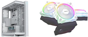 ASUS ROG Cronox White Edition Full Tower PC Case, Curved Tempered-Glass, Supports 400mm GPUs, EATX/BTF Motherboards, 9.2" LCD Screen. Includes ASUS Prime MR120 ARGB fan triple pack, 28mm thick, PWM, 20 ARGB LEDs, Aura Sync compatible ASUS ROG Cronox White Edition Full Tower PC Case, Curved Tempered-Glass, Supports 400mm GPUs, EATX/BTF Motherboards, 9.2" LCD Screen. Includes ASUS Prime MR120 ARGB fan triple pack, 28mm thick, PWM, 20 ARGB LEDs, Aura Sync compatible