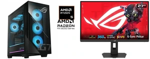 Asus ROG GM700TZ-PB564 Gaming Desktop - AMD Ryzen 5 8400F, 16GB RAM, 1TB NVMe SSD, Windows 11, Radeon RX 9060 XT 16GB. Includes 27" QHD 360Hz monitor with FreeSync, G-Sync, HDR400, adjustable stand. Asus ROG GM700TZ-PB564 Gaming Desktop - AMD Ryzen 5 8400F, 16GB RAM, 1TB NVMe SSD, Windows 11, Radeon RX 9060 XT 16GB. Includes 27" QHD 360Hz monitor with FreeSync, G-Sync, HDR400, adjustable stand.