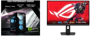 ASUS Gaming Desktop G700TF-DB774: Intel Core Ultra 7 265KF, 16GB DDR5, 1TB M.2 PCIE G4 SSD, GeForce RTX 5070, Windows 11 Home. ASUS ROG STRIX 27" QHD 360Hz, 25" FHD, FreeSync, G-Sync, HDR400, Adjustable Stand XG27AQNGV ASUS Gaming Desktop G700TF-DB774: Intel Core Ultra 7 265KF, 16GB DDR5, 1TB M.2 PCIE G4 SSD, GeForce RTX 5070, Windows 11 Home. ASUS ROG STRIX 27" QHD 360Hz, 25" FHD, FreeSync, G-Sync, HDR400, Adjustable Stand XG27AQNGV