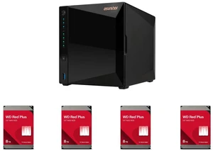 Asustor AS3304T v2 Drivestor 4 Pro Gen2 4 Bay NAS, Quad-Core 1.7GHz CPU, 2.5GbE Port, 2GB DDR4 (Diskless) 4 x WD Red Plus 8TB 5640 RPM 256MB Cache SATA 6.0Gb/s 3.5" Hard Drives -WD80EFPX Asustor AS3304T v2 Drivestor 4 Pro Gen2 4 Bay NAS, Quad-Core 1.7GHz CPU, 2.5GbE Port, 2GB DDR4 (Diskless) 4 x WD Red Plus 8TB 5640 RPM 256MB Cache SATA 6.0Gb/s 3.5" Hard Drives -WD80EFPX