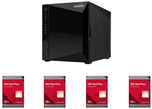 Asustor AS3304T v2 Drivestor 4 Pro Gen2 4 Bay NAS, Quad-Core 1.7GHz CPU, 2.5GbE Port, 2GB DDR4 (Diskless) 4 x WD Red Plus 10TB NAS Hard Disk Drive - 7200 RPM Class SATA 6Gb/s, CMR, 512MB Cache, 3.5 Inch - WD100EFGX Asustor AS3304T v2 Drivestor 4 Pro Gen2 4 Bay NAS, Quad-Core 1.7GHz CPU, 2.5GbE Port, 2GB DDR4 (Diskless) 4 x WD Red Plus 10TB NAS Hard Disk Drive - 7200 RPM Class SATA 6Gb/s, CMR, 512MB Cache, 3.5 Inch - WD100EFGX