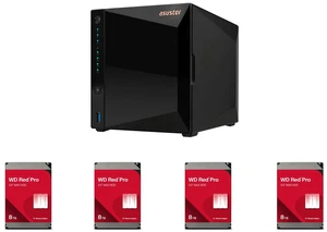 Asustor AS3304T v2 Drivestor 4 Pro Gen2 4 Bay NAS, Quad-Core 1.7GHz CPU, 2.5GbE Port, 2GB DDR4 (Diskless) 4 x WD Red Pro 8TB 7200 RPM 256MB Cache SATA 6.0Gb/s 3.5" Internal Hard Drive Bare Drive - WD8005FFBX Asustor AS3304T v2 Drivestor 4 Pro Gen2 4 Bay NAS, Quad-Core 1.7GHz CPU, 2.5GbE Port, 2GB DDR4 (Diskless) 4 x WD Red Pro 8TB 7200 RPM 256MB Cache SATA 6.0Gb/s 3.5" Internal Hard Drive Bare Drive - WD8005FFBX